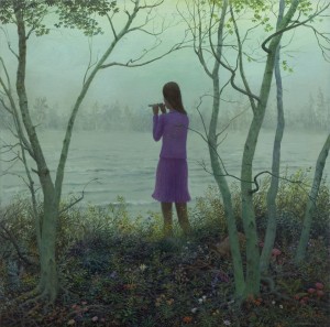 Aron Wiesenfeld, Bloom, 2014, 30x30, oil on canvas